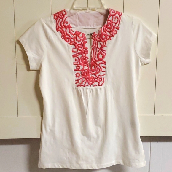Willie Smith Pink & WHITE EMBROIDERED TUNIC - Picture 1 of 3